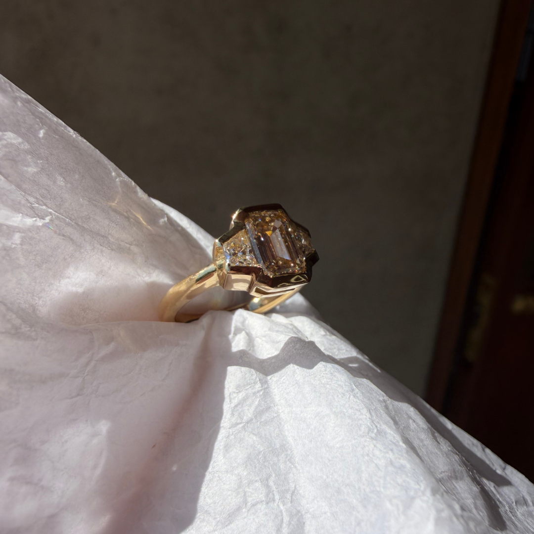 Blair Ring - 1.32ct Natural Emerald Cut Diamond C2 VS1