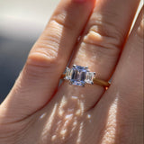 Natural 1.22ct Blue Sapphire and Diamond Trilogy