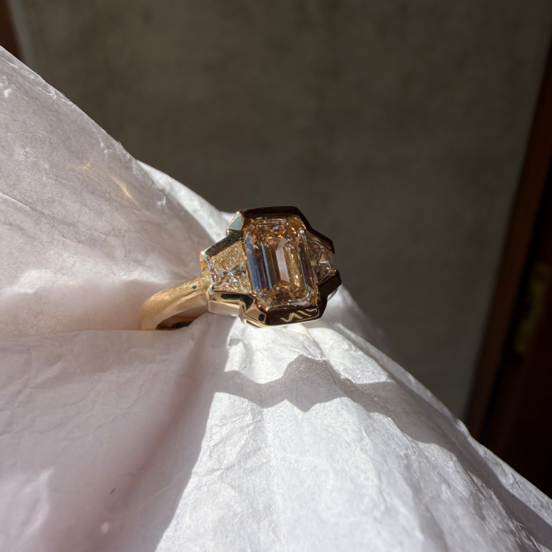 Blair Ring - 1.32ct Natural Emerald Cut Diamond C2 VS1
