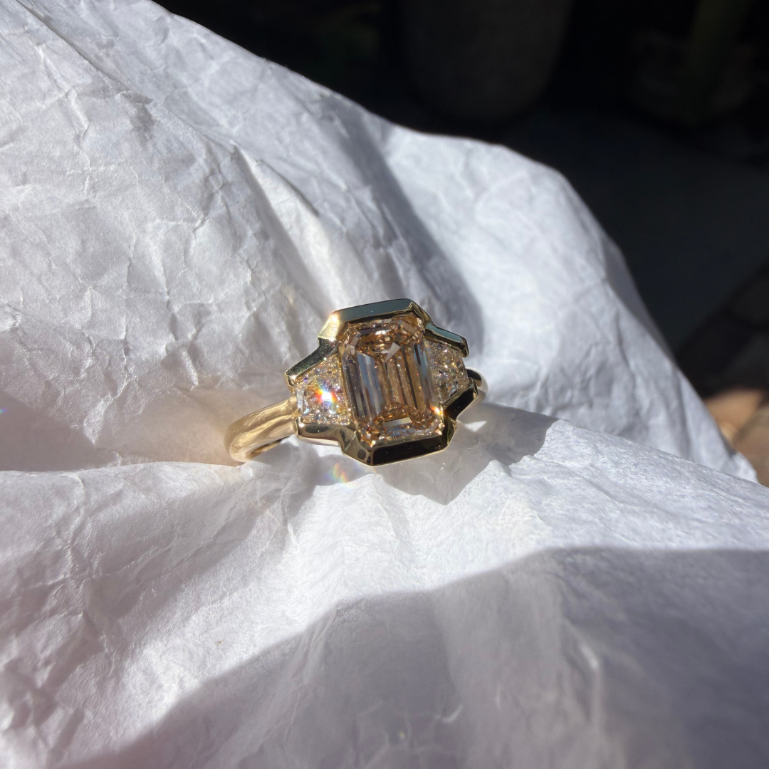 Blair Ring - 1.32ct Natural Emerald Cut Diamond C2 VS1