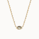 Petit Bezel Necklace - Marquise Diamond