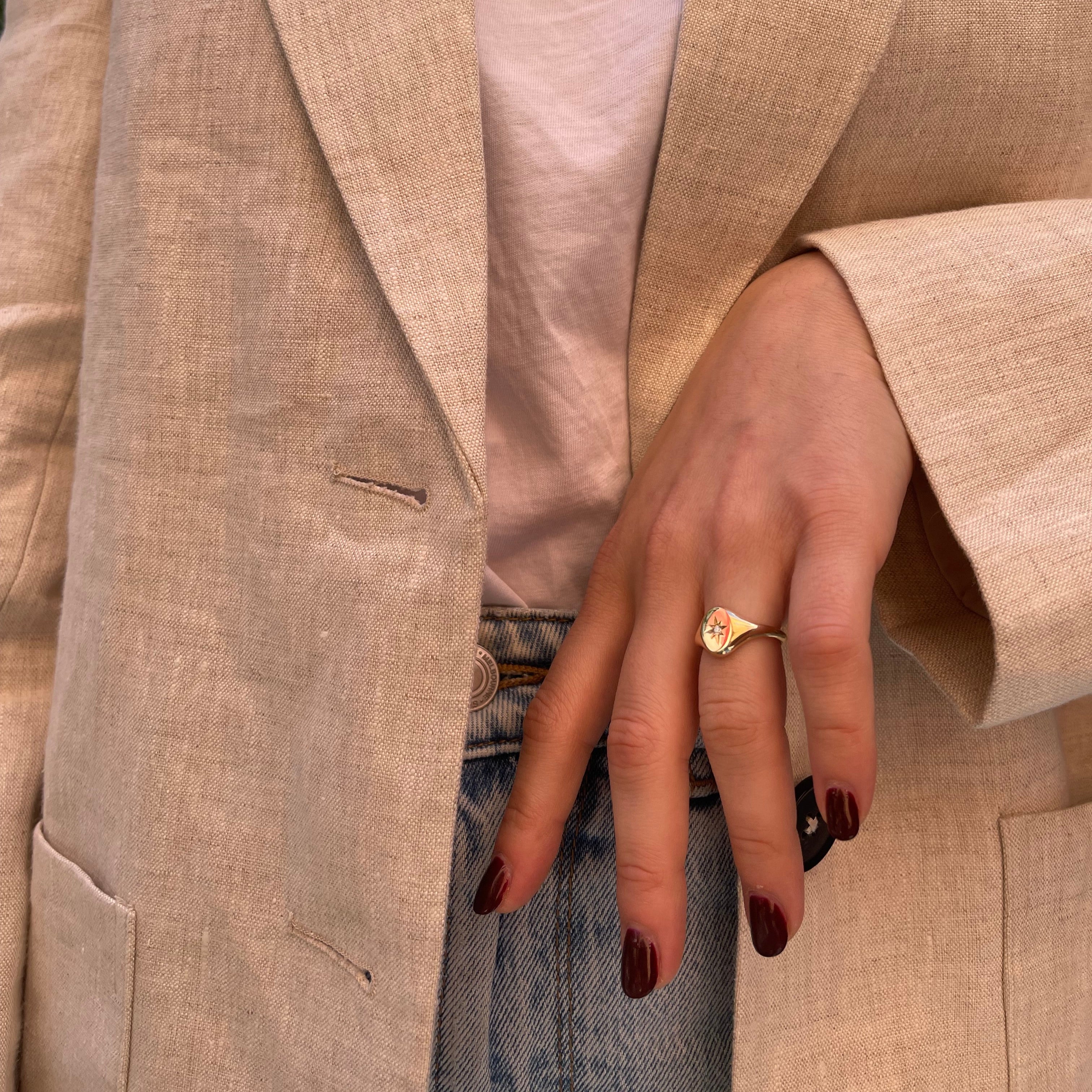 Star-Set Diamond Signet