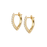 Harp Diamond Huggies - Yellow Gold