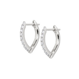 Harp Diamond Huggies - White Gold