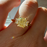 Radiant Trilogy with 1.32ct Australian Yellow Diamond (Argyle)