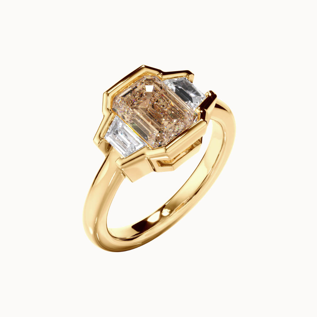 Blair Ring - 1.32ct Natural Emerald Cut Diamond C2 VS1