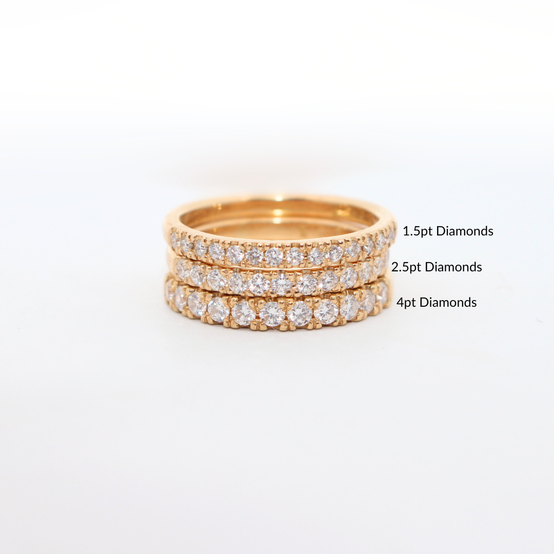 Florence Ring - Diamond Half-Eternity in Yellow Gold