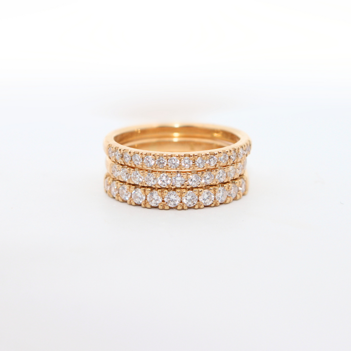 Florence Ring - Diamond Half-Eternity in Yellow Gold