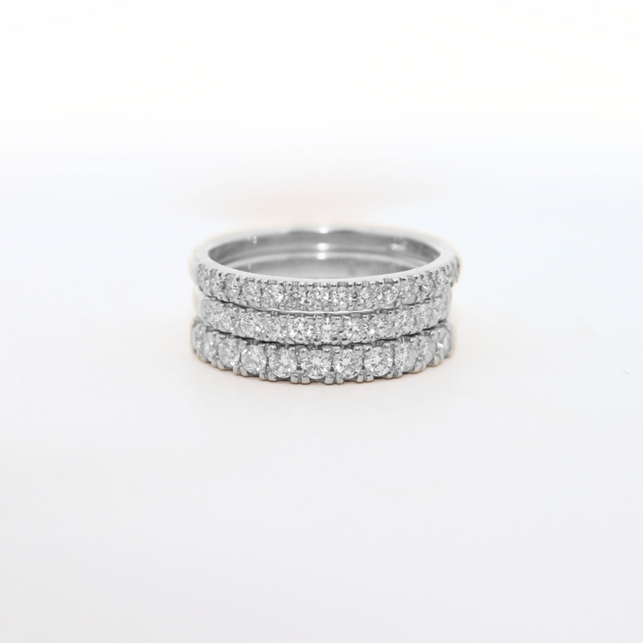 Florence Ring - Diamond Half-Eternity in White Gold