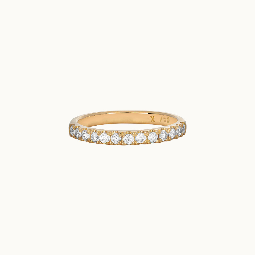 Florence Ring - Diamond Half-Eternity in Yellow Gold