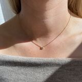 Petit Bezel Necklace - Emerald Cut Diamond
