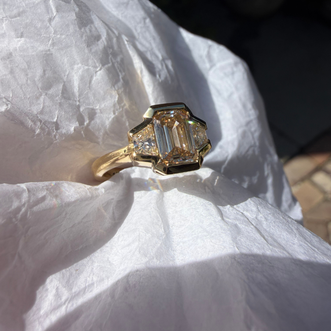 Blair Ring - 1.32ct Natural Emerald Cut Diamond C2 VS1
