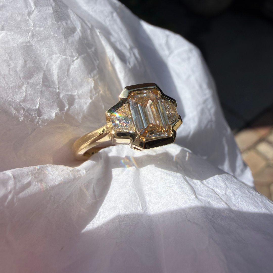 Blair Ring - 1.32ct Natural Emerald Cut Diamond C2 VS1
