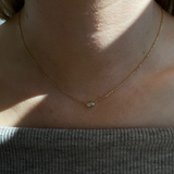 Petit Bezel Necklace - Marquise Diamond