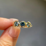 1.29ct Madagascar Teal Sapphire Trilogy