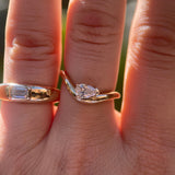 Athena Ring - Emerald Cut Diamond in 9K Yellow Gold