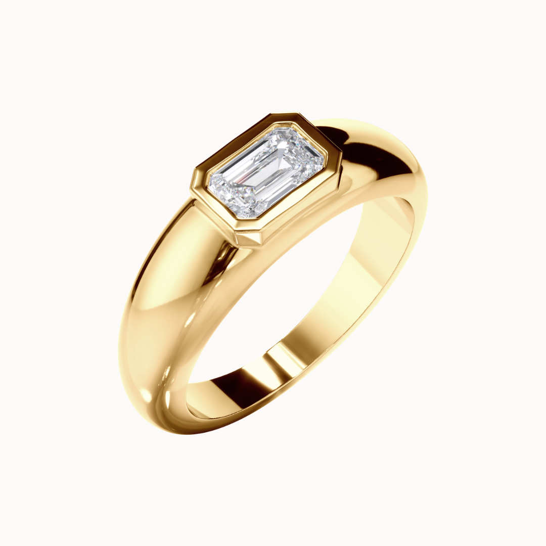 Athena Ring - Emerald Cut Diamond