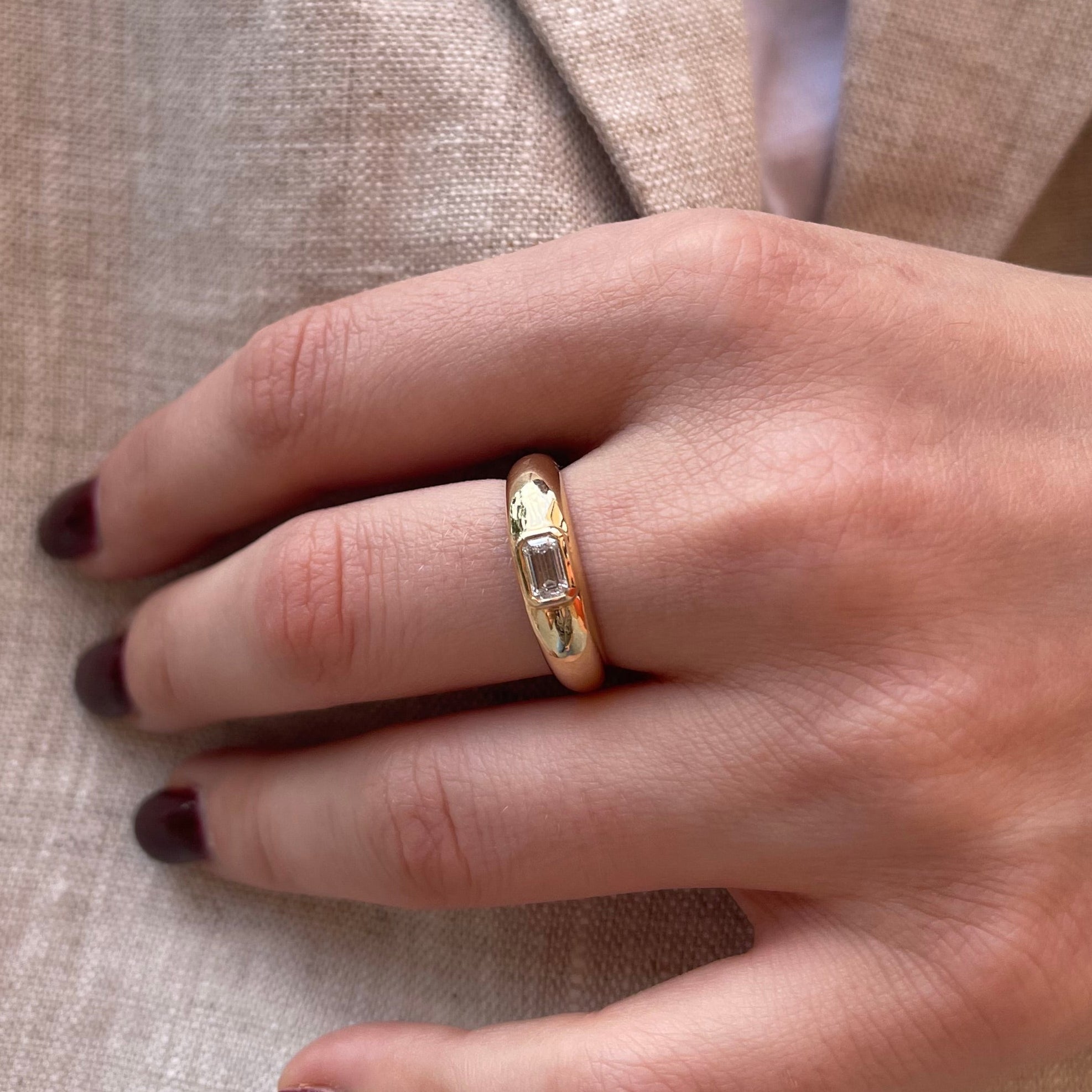 Athena Ring - Emerald Cut Diamond
