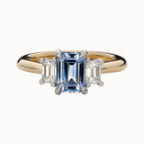 Natural 1.22ct Blue Sapphire and Diamond Trilogy