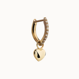 Heart Huggie Charm - 9K Gold