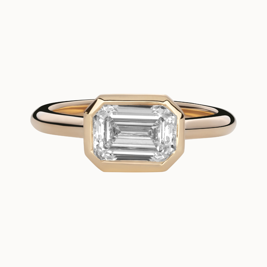 Romy Ring - lab-grown 1.55ct D VVS2 emerald cut