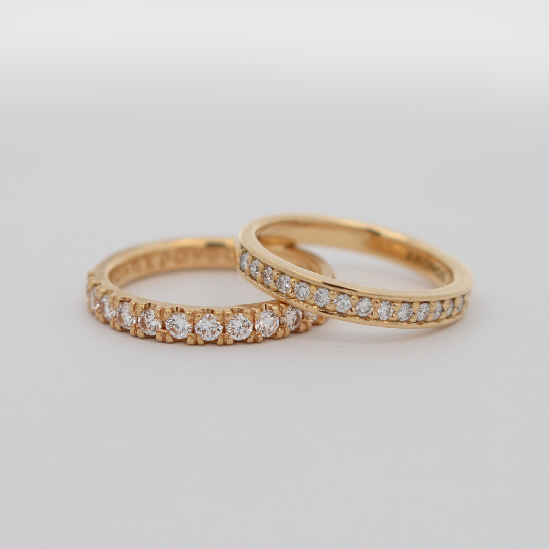 Florence Ring - Diamond Half-Eternity in Yellow Gold