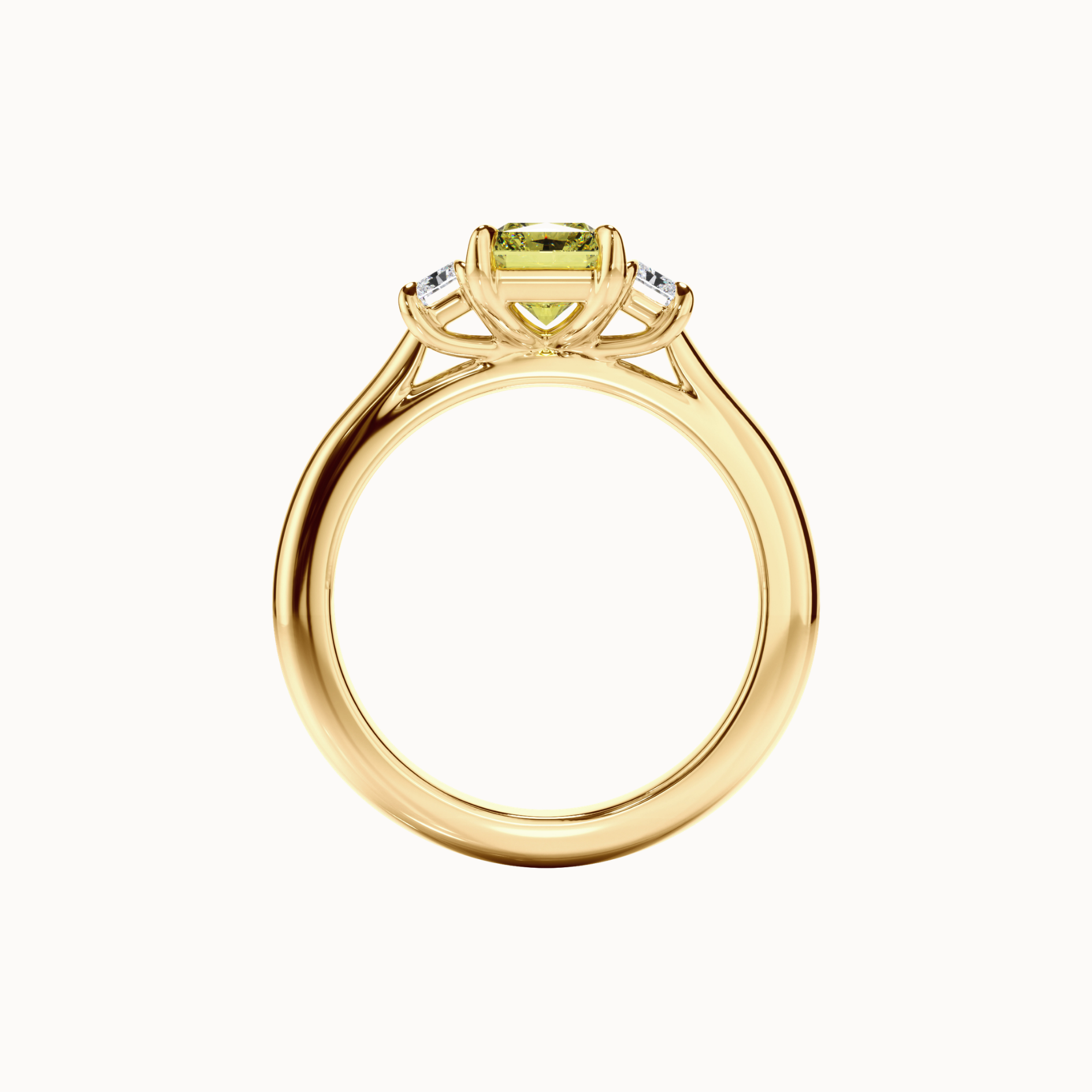Radiant Trilogy with 1.32ct Australian Yellow Diamond (Argyle)