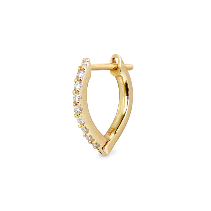 Harp Diamond Huggies - Yellow Gold