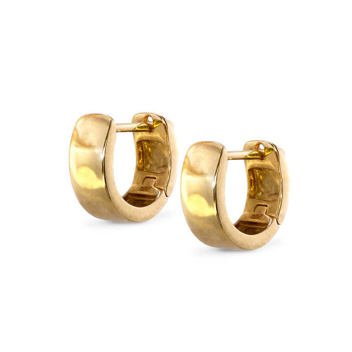 Thick Yellow Gold Huggies