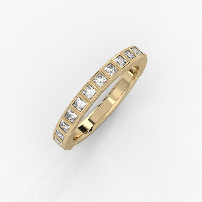 Cleo Natural Princess-Cut Diamond Ring- 18ct yellow gold