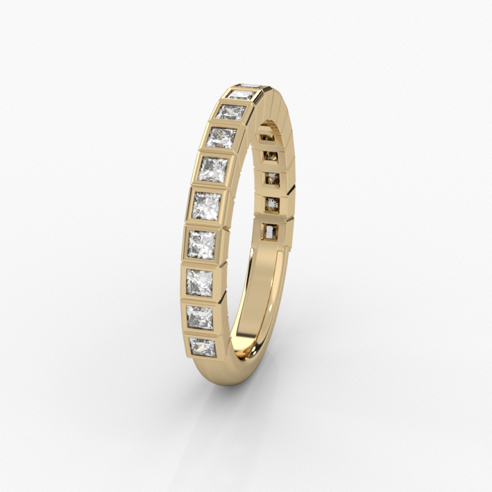 Cleo Natural Princess-Cut Diamond Ring- 18ct yellow gold